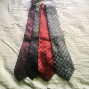 Lot of 4 genuine Gucci neckties.
